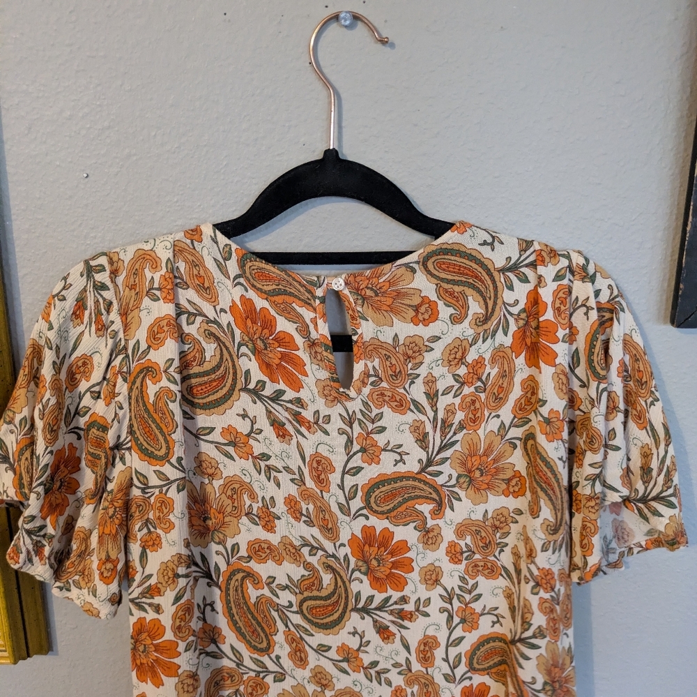 Bila Bohemian 77 Mini Dress Paisley Size Medium - Picture 5 of 6